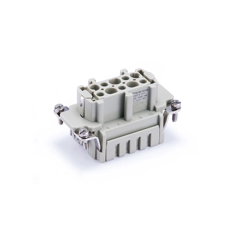 Прямоугольный разъем HE-010-FC 16A 500V 09330102702 с обжимным контактом, 10-контактная розетка